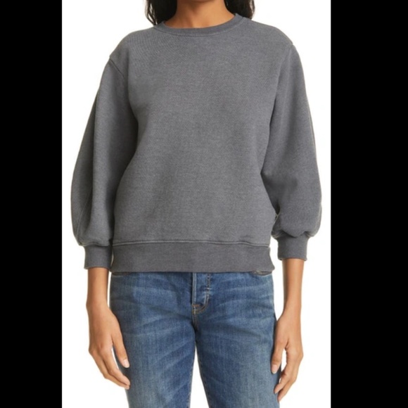 NWT $138 AGOLDE Thora 3/4 Sleeve Sweatshirt in Graphite Heather - size XS or S! - Picture 7 of 7